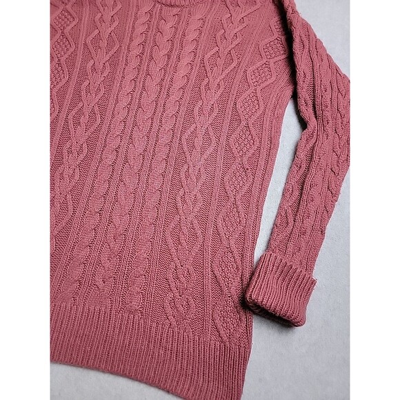 Fossil Sweater Womens M Mauve Berry Pullover Crewneck Cotton Angora Blend Soft - Picture 4 of 10